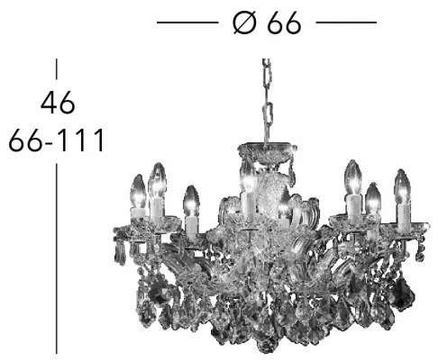 Kolarz 3149.88.3.KoT - Candelabru MARIA LOUISE 8xE14/40W/230V aur 24K