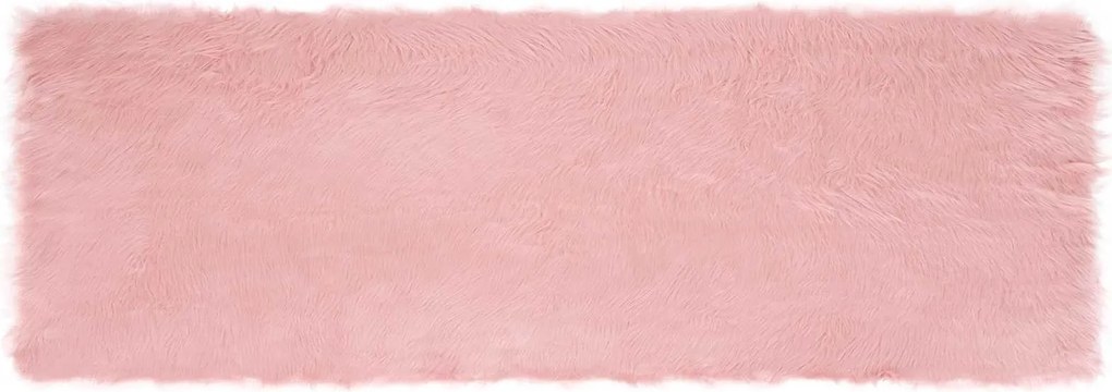 vidaXL Covor din Lână Faux Tafalla Roz 80 x 250 cm Poliester