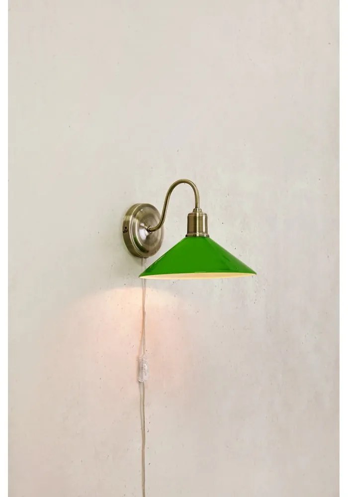 Aplică de perete verde/alămie Vela – Markslöjd