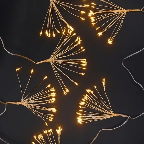 Brilagi - Instalație luminoasă LED de exterior pentru Crăciun, 150 LED, 5 m, IP44, alb cald, efect de artificii