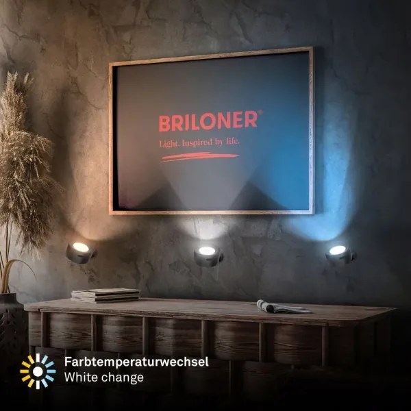 Briloner 3896015 - Aplica LED de perete TARI, reglabilă, reîncărcabilă LED/1,6W/5V 1500 mAh neagră