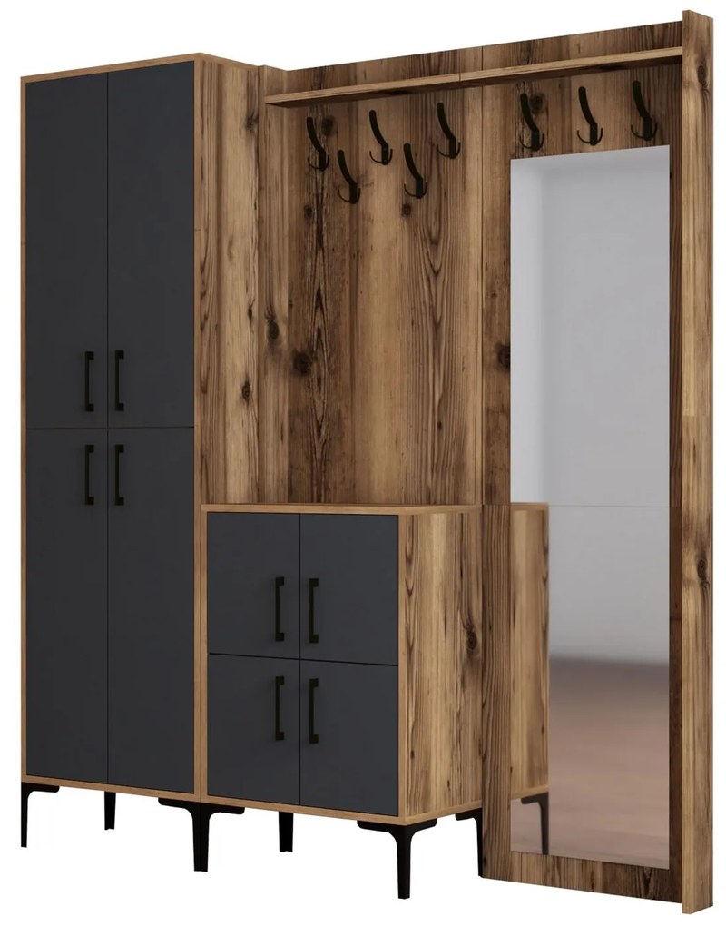 Mobilier hol Betina ABC (Nuc + antracit). 1089014