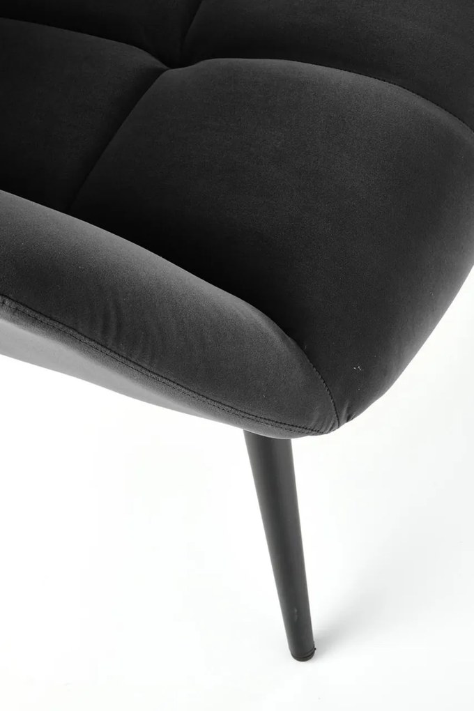 Fotoliu Tyrion velvet negru H91 cm