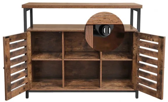 Dulapior Vintage Cu 2 Usi Si 1 Polita, Maro Rustic, 100 Cm
