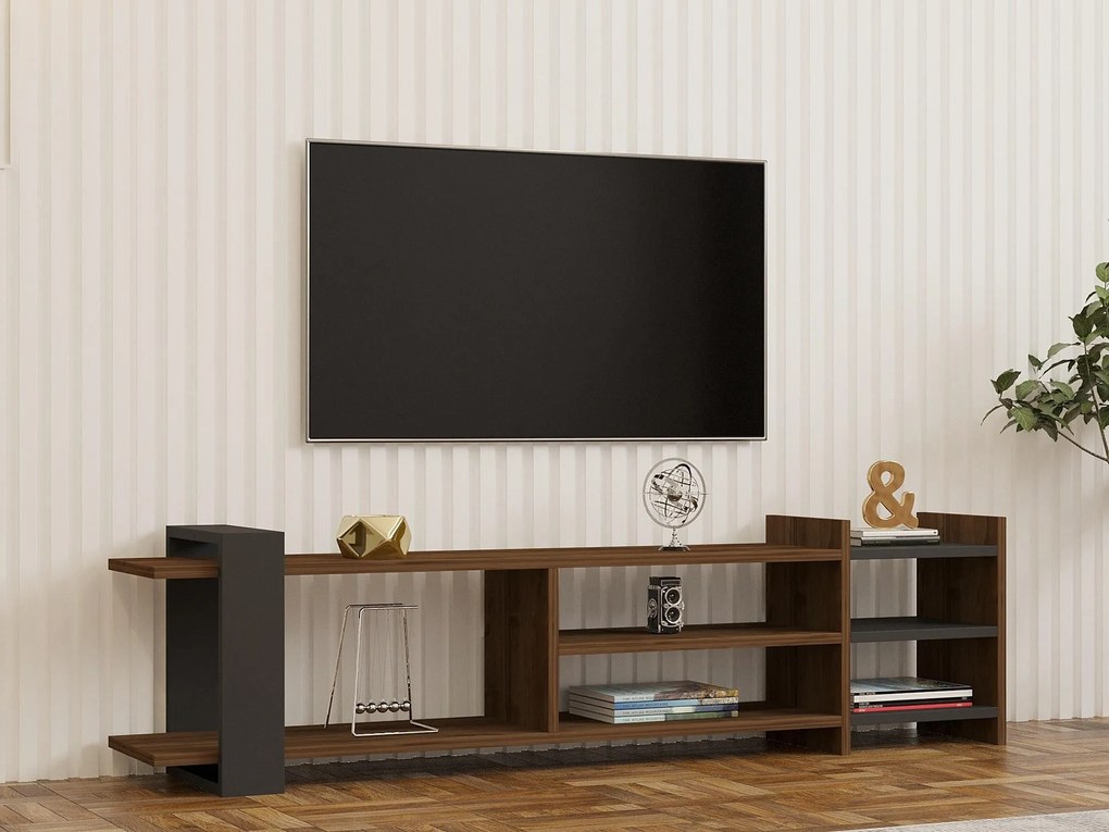 Masă TV/Dulap Zephir (Nuc + antracit). 1088868
