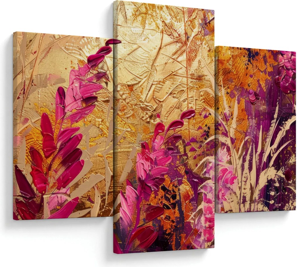 Tablou - Pictură abstractă de flori II. (90x60 cm)