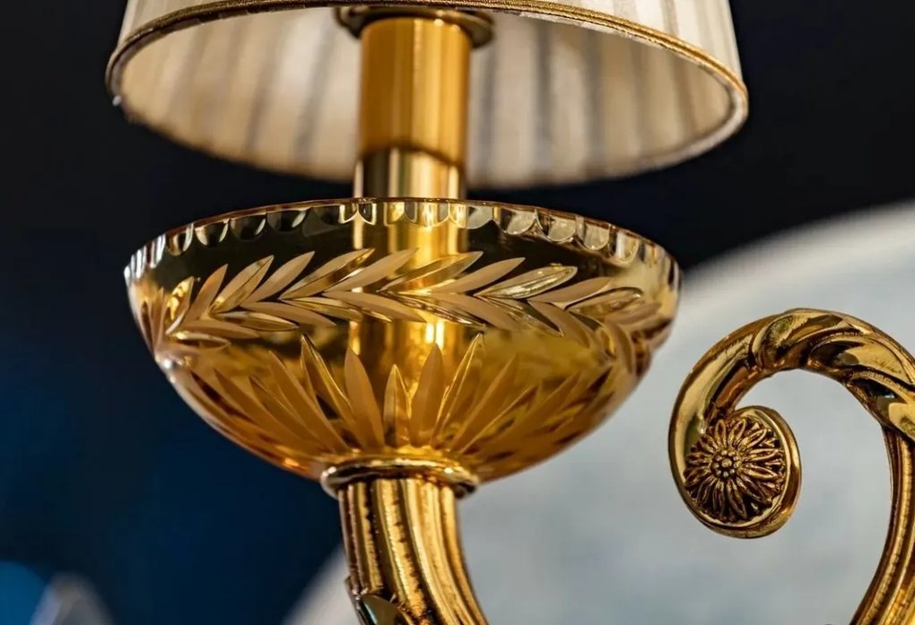 Candelabru cu 3 brate clasic LUX realizat manual Amber
