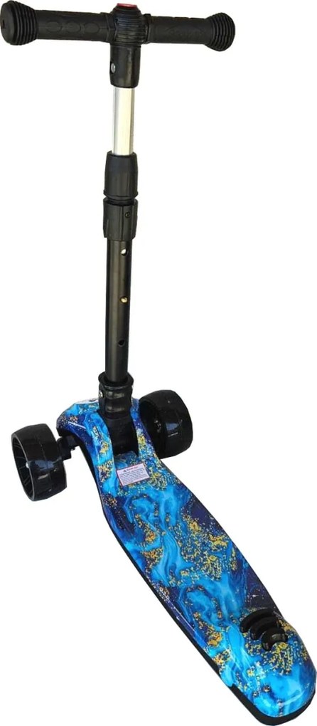 Trotineta copii cu roti luminoase din silicon NOVOKIDS™ Mini Scooter 8150, Cu melodii si lumini, 3 roti, Pliabila, Maner reglabil pe inaltime, Maxim