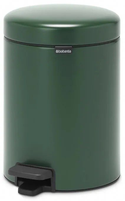 Cos de gunoi cu pedala Brabantia NewIcon 1003199, 5 L, Inchidere lina, Baza antiderapanta, Verde inchis