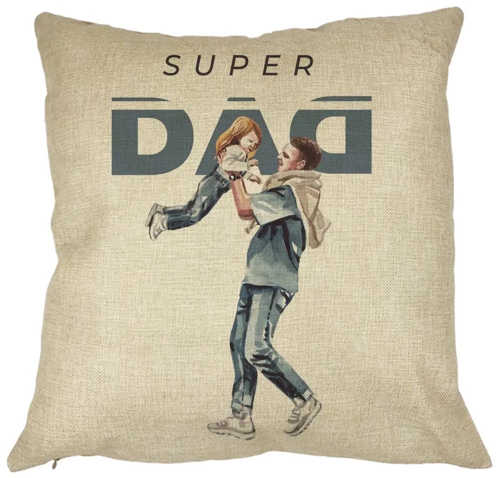 Perna Decorativa, Super Dad, 40x40 cm, Husa Detasabila, Burduf