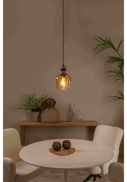 Lustră pe cablu Lucide 45408/18/62 ILONA 1xE27/40W/230V d. 18 cm negru/bej