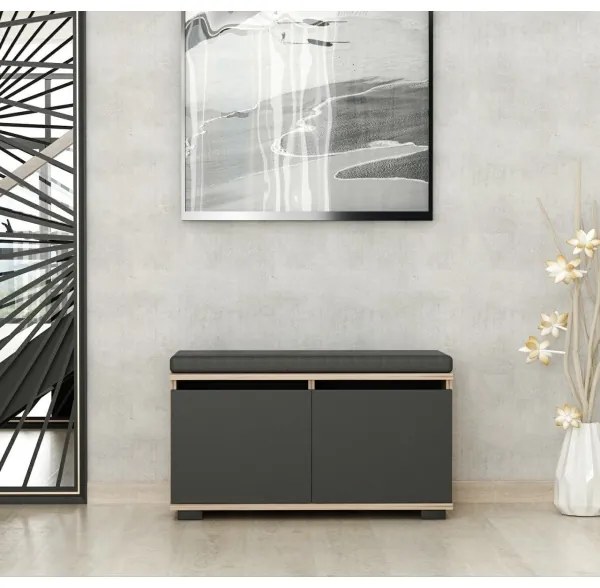 Pantofar DRAGO 42x80 cm negru/nuc