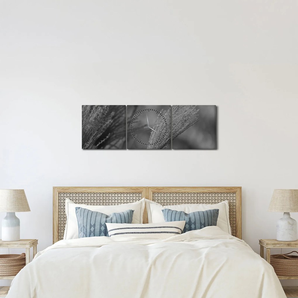 Tablou - Iarbă de pampas uscată (cu ceas) (90x30 cm)
