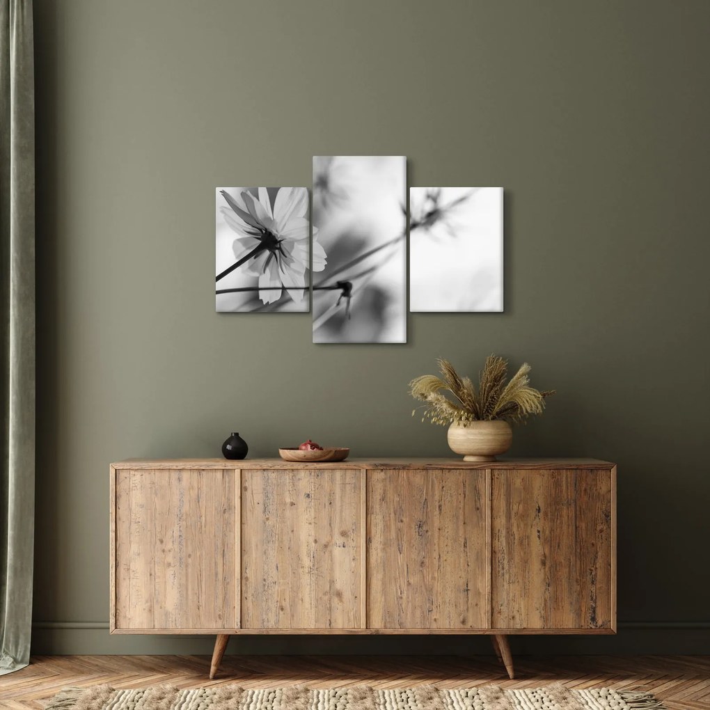 Tablou - Flori alb-negru (90x60 cm)