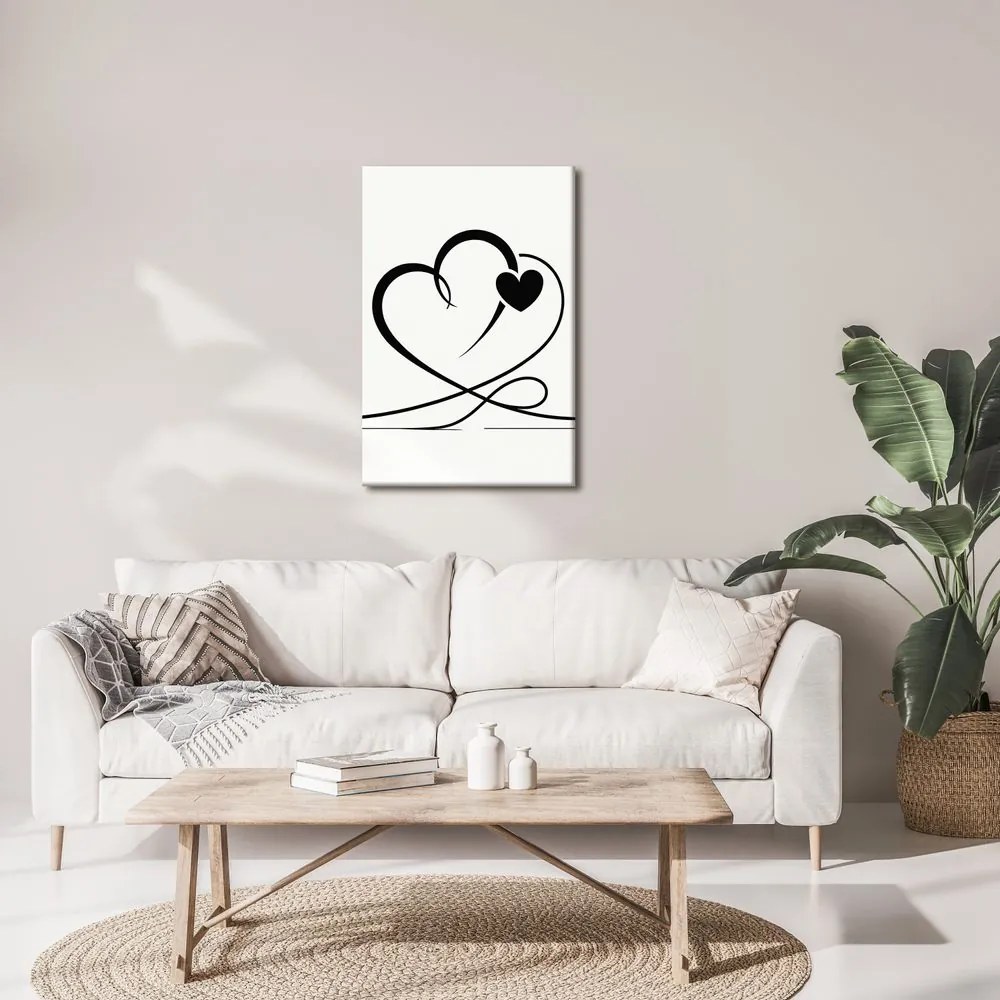 Tablou inimi negre minimaliste