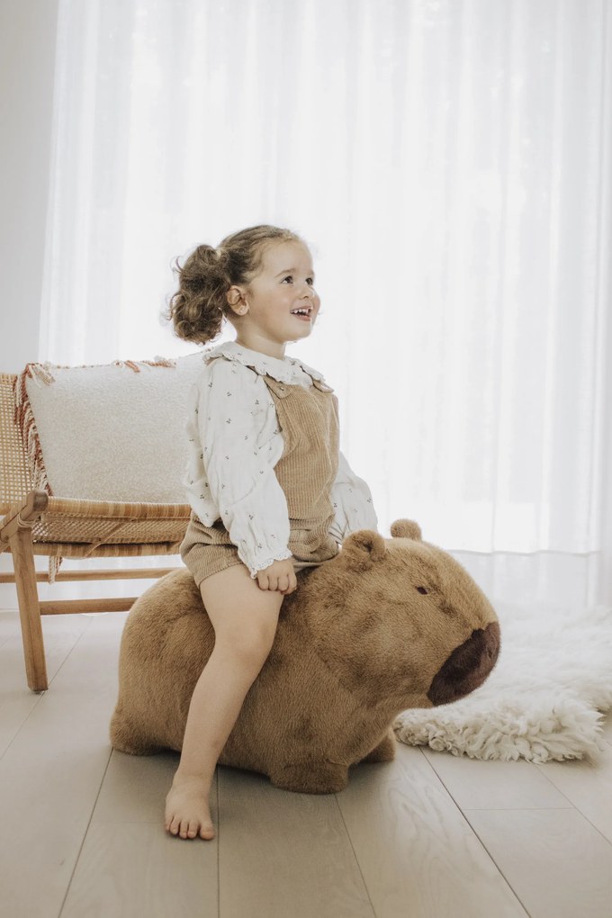 Jucarie gonflabila premium Wild  Soft Soft Bouncy Capybara ,   jucarie activa pentru interior, pompa inclusa