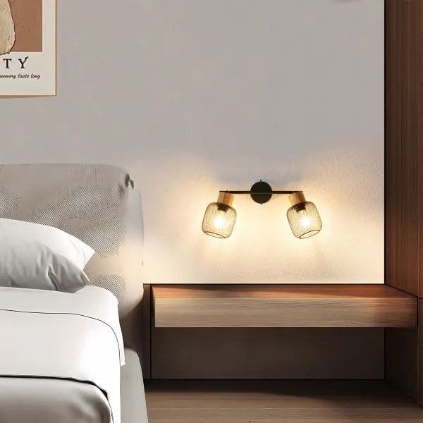 Brilagi - Spot BASKLITE 2x E27, 15W, 230V, lemn/negru