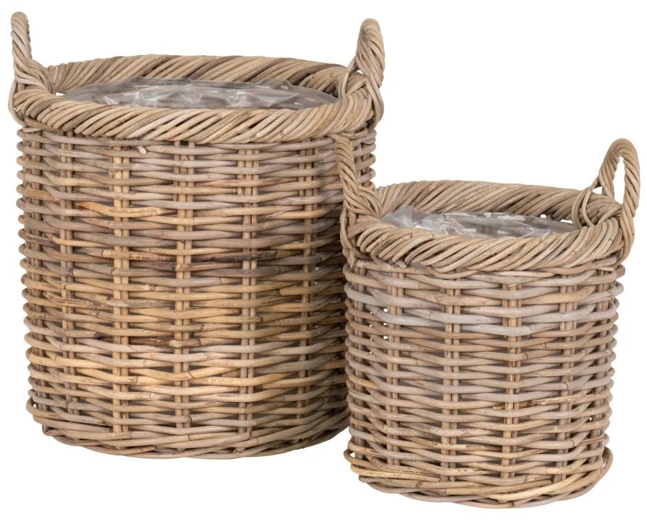 Gili Coșuri cubu rattan, natural 2 bucăți