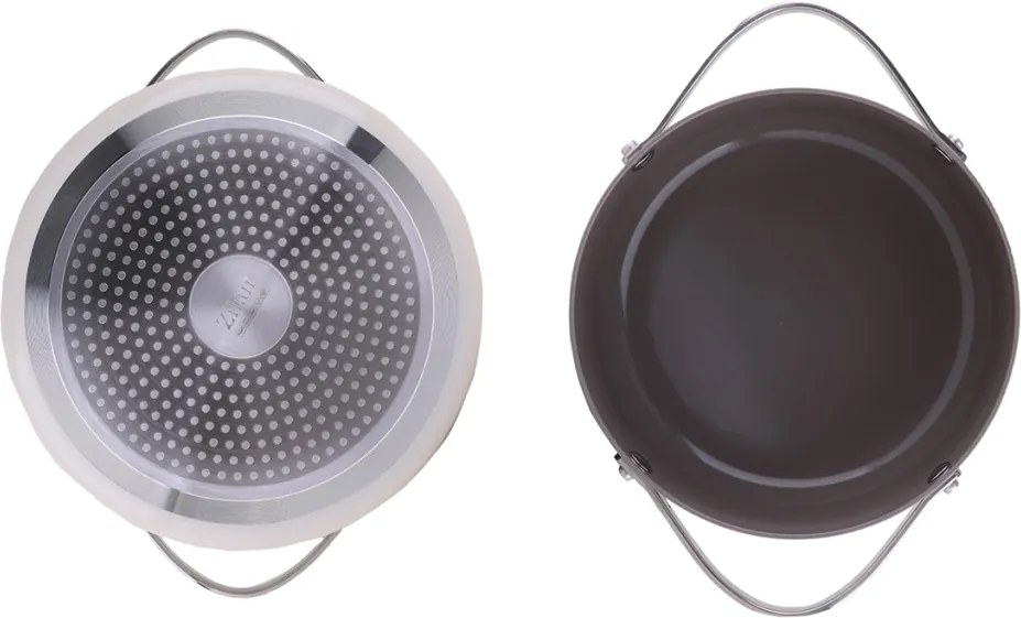 Oala Zilan ZLN0866 din 5 straturi de material, 20 cm diametru, capacitate 2.7l, Otel inoxidabil, Manere nituite