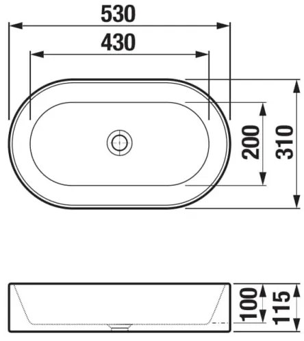 JIKA H8183660001121 - Lavoar pe blat ASTRA 53x31 cm ceramică/alb