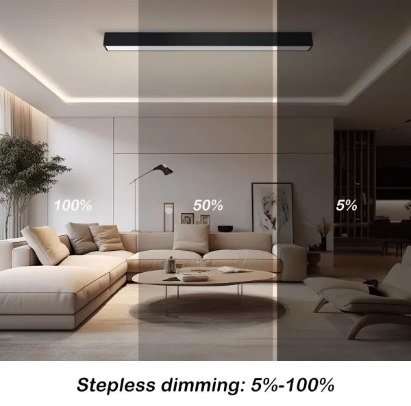 Plafonieră LED dimabilă Immax NEO 07256L LUNGO LED/38W/230V Wi-Fi Tuya negru + telecomandă