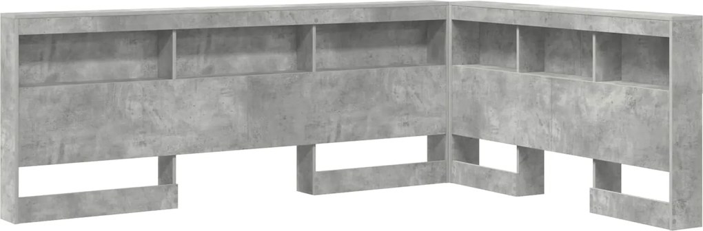 vidaXL Tăblie de depozitare cu raft Gri din beton 160 cm Lemn compozit