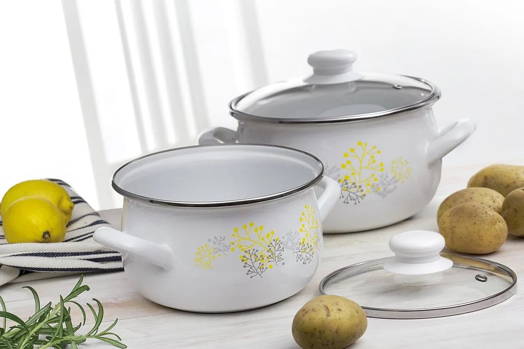 Oala email cu capac 22cm, 5,4L Nordic