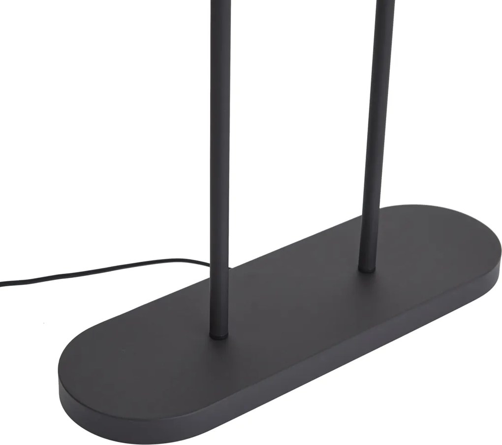 Lampă de podea neagră cu abajur oval negru 50cm - Thijmen