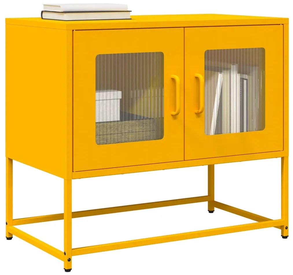 vidaXL Dulap TV, galben muștar, 68x39x60,5 cm, oțel laminat la rece