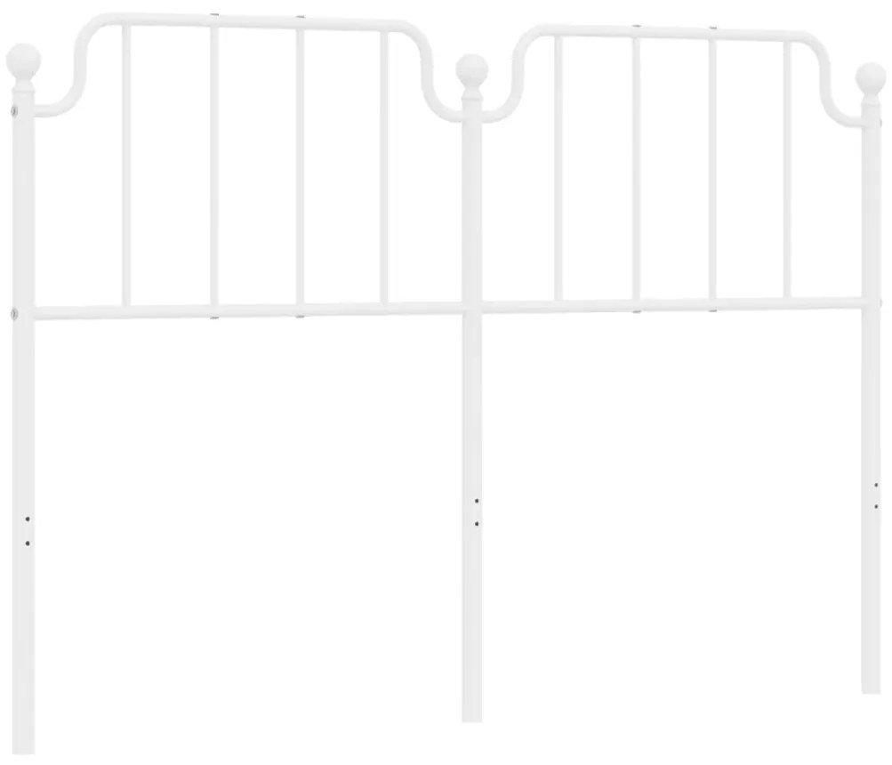 373969 vidaXL Tăblie de pat metalică, alb, 140 cm