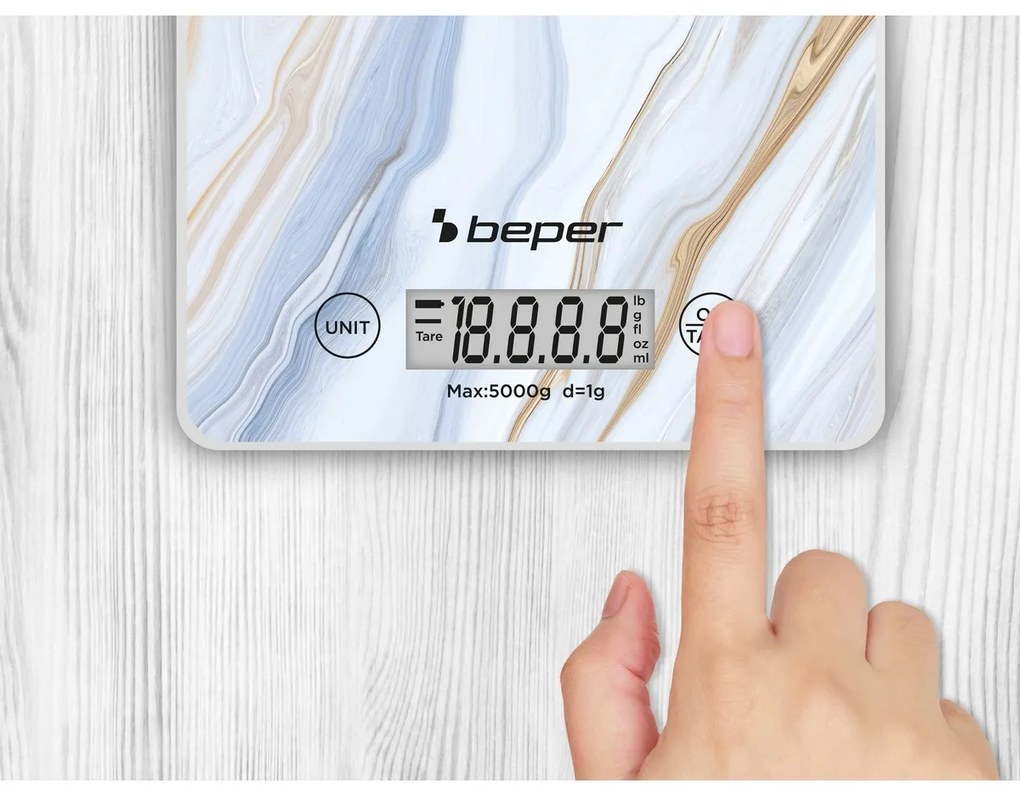 Beper P102BIL001 Balanță digitală de bucătărie dinmarmură