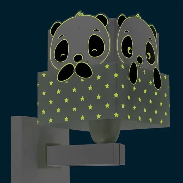 Dalber 63169H - Lampa de perete pentru copii PANDA 1xE27/60W/230V verde