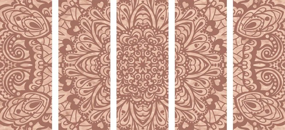 Tablou 5-piese Mandala florală