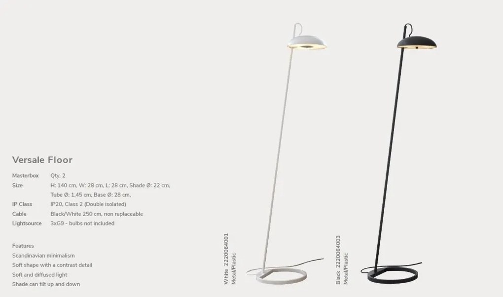 Lampadar, lampa de podea design modern VERSALE negru