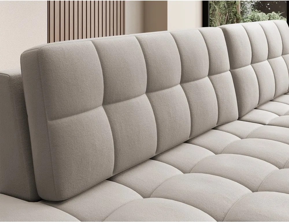 Colțar bej extensibil cu tapițerie din catifea (cu colț pe partea dreaptă/cu șezlong) Blezalt – ELTAP