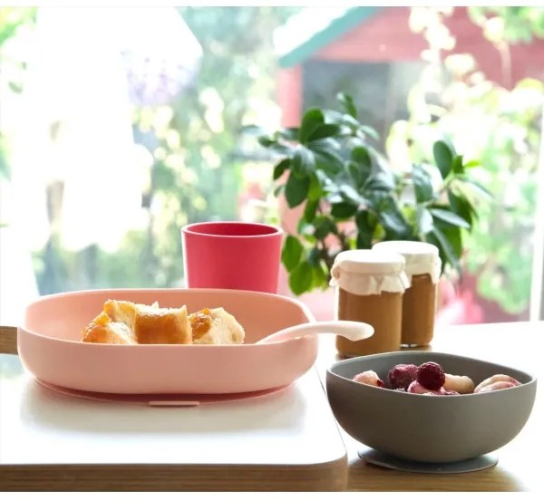 Beaba - Set de masă pentru copii Pink, 4 piese