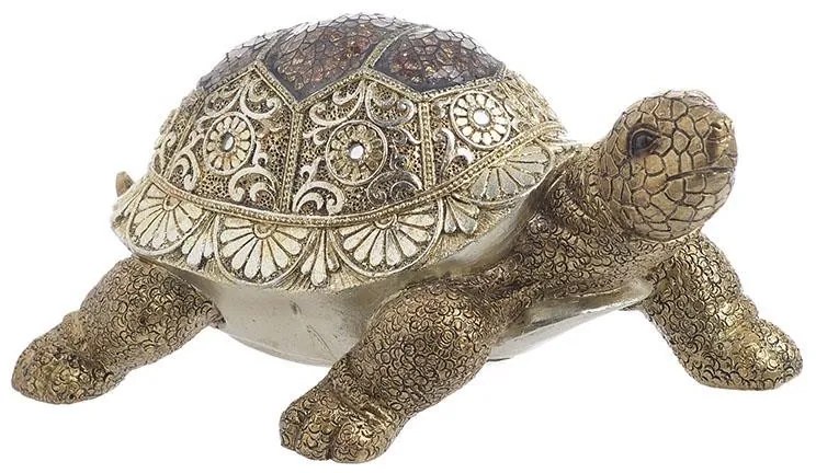 Broasca testoasa Antique Gold din rasina 24 cm x 14 cm x 12 cm