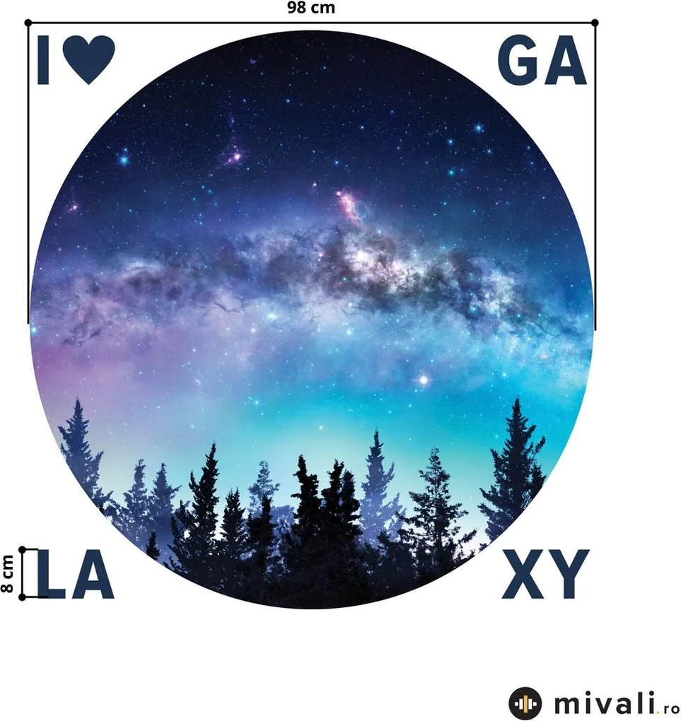 Autocolante de perete - Galaxia cu inscripție