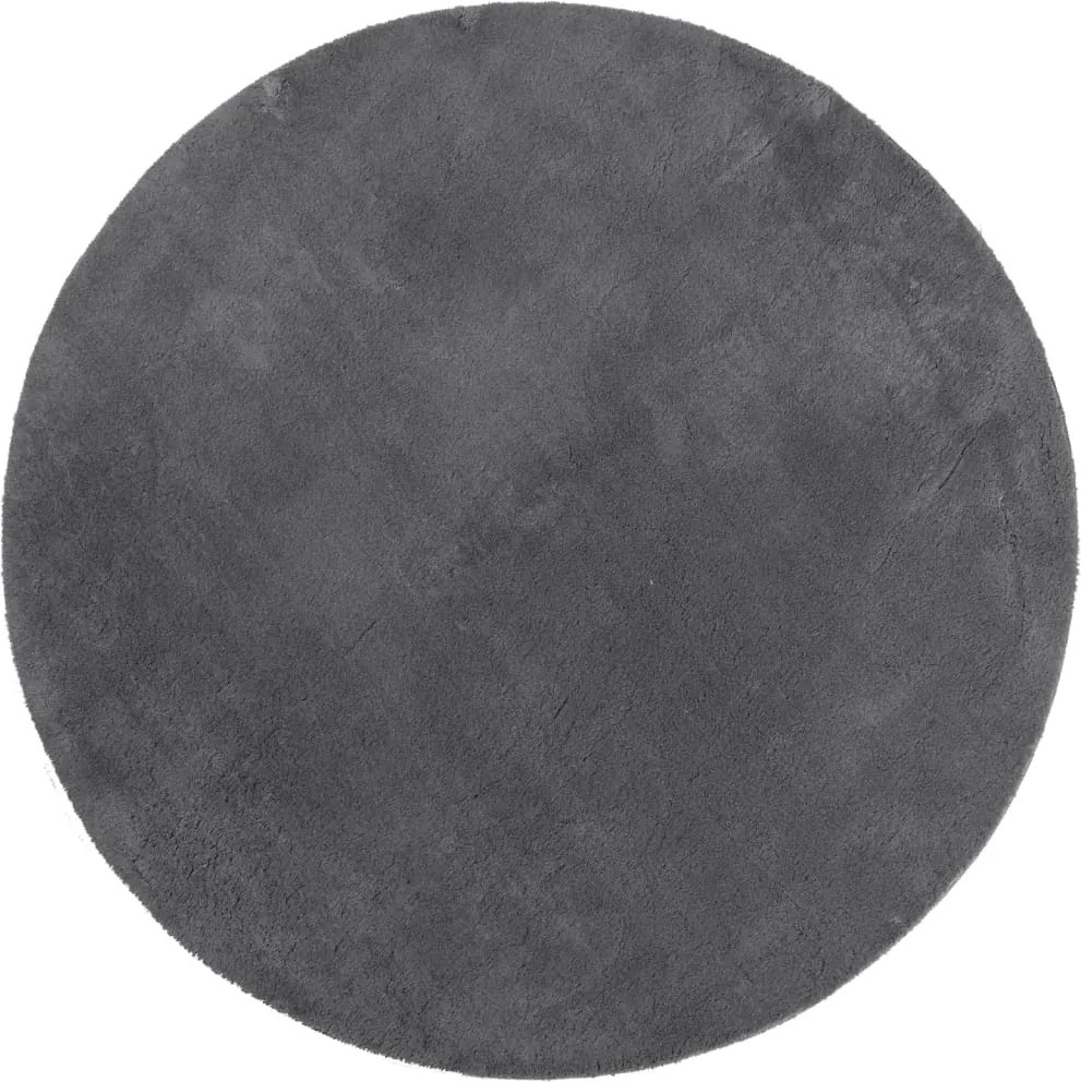 vidaXL Covor HUARTE, fir scurt, moale și lavabil, antracit, Ø 100 cm
