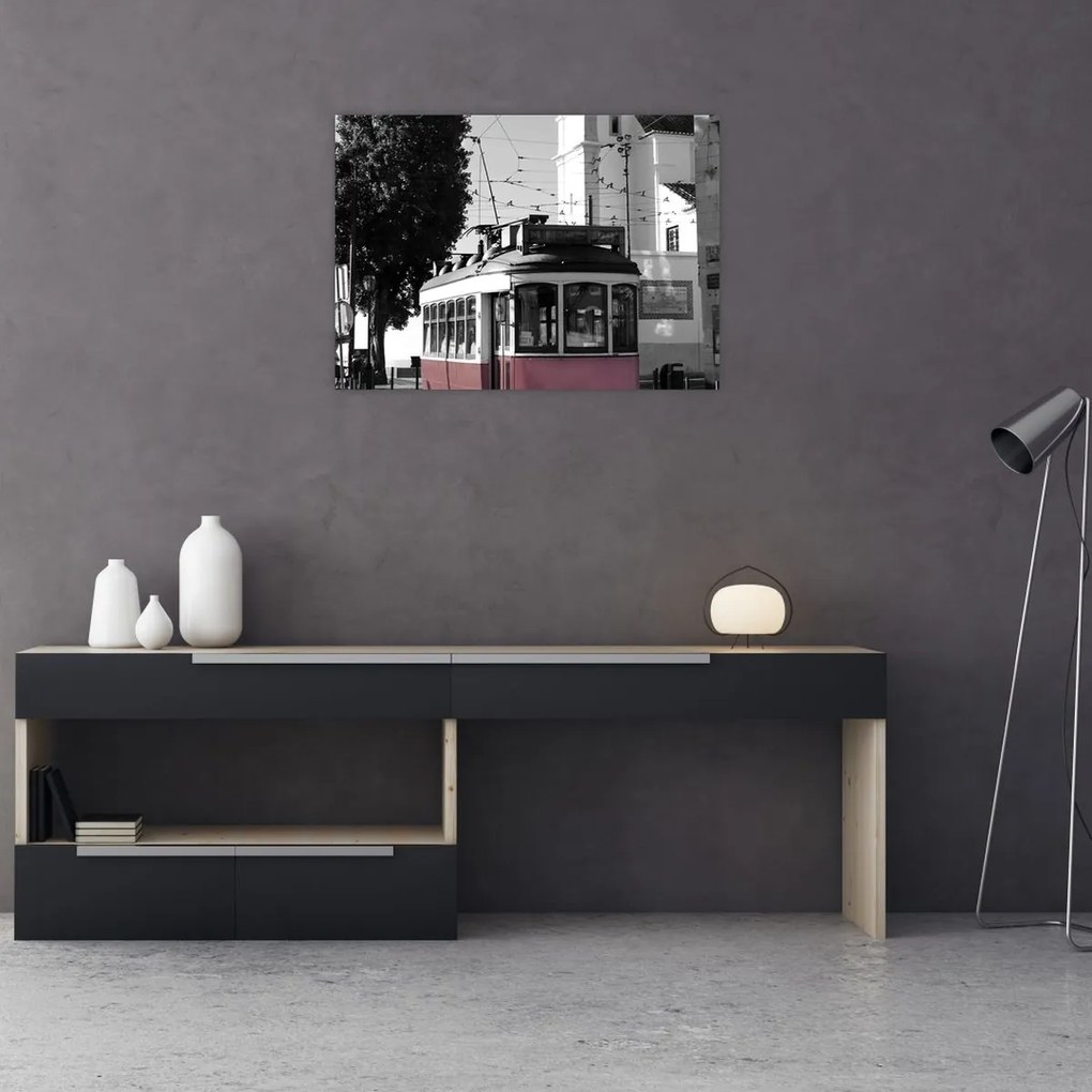 Tablou pe sticlă - Tramvaiul (70x50 cm)