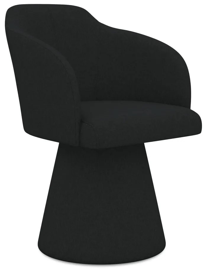 Scaun de sufragerie negru tapițat Kanoa – Makamii