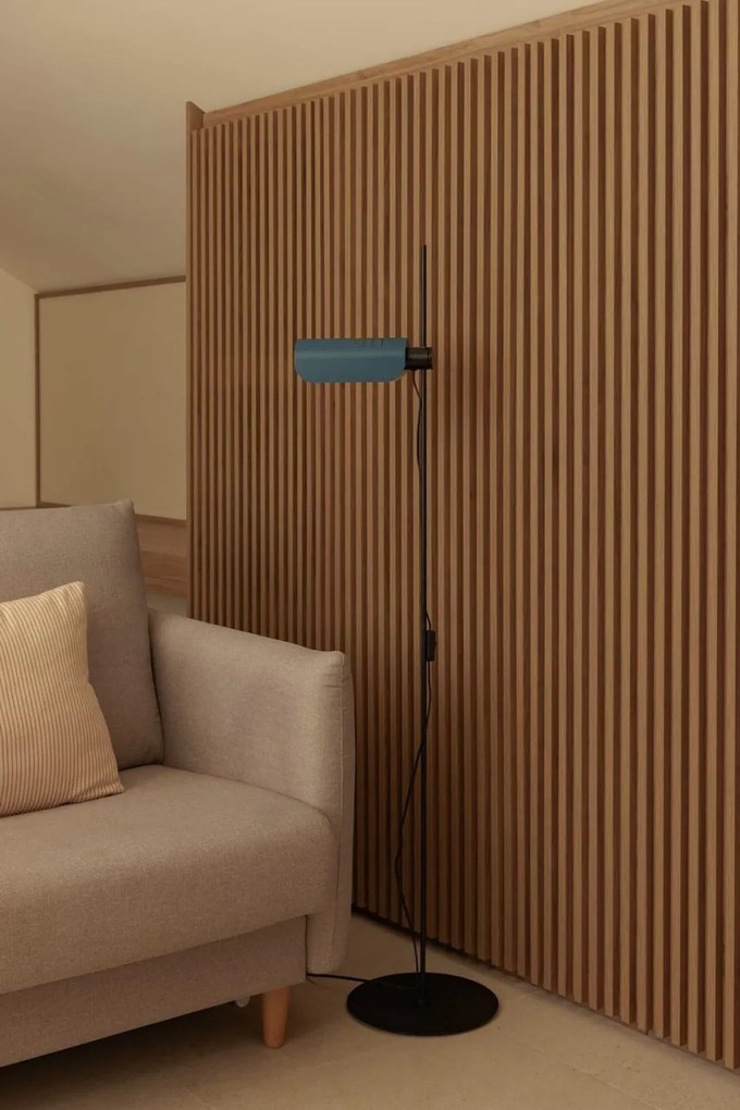 Lampadar metal stil retro cu abajur ajustabil MARTINICA negru, blue