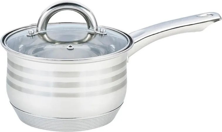 Cratita cu capac Bohmann BH 3138-14, 14 cm, Otel inoxidabil, Inductie, Argintiu/Inox