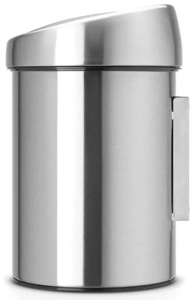 Cos de gunoi Brabantia Touch Bin 647217, 3 L, Deschidere lina si silentioasa, Montare pe perete, Rezistent la amprente, Inox