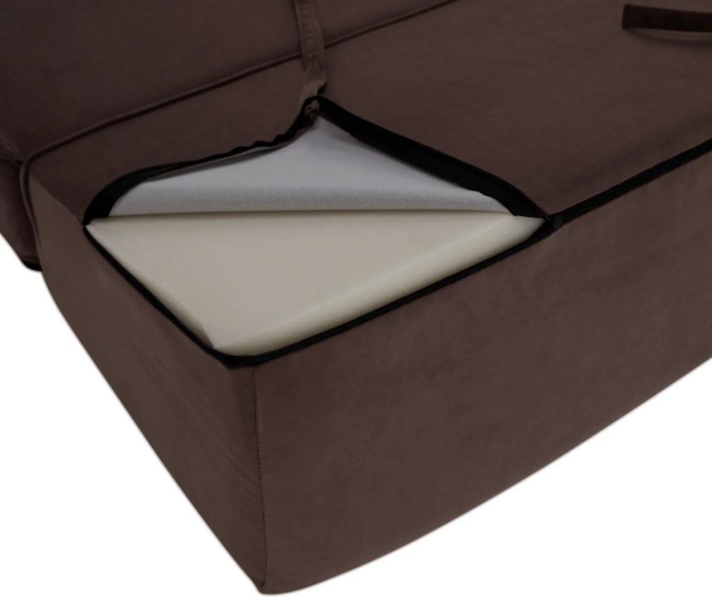 Saltea pliabilă/fotoliu extensibil, 2 in 1, maro Taupe, PELOS