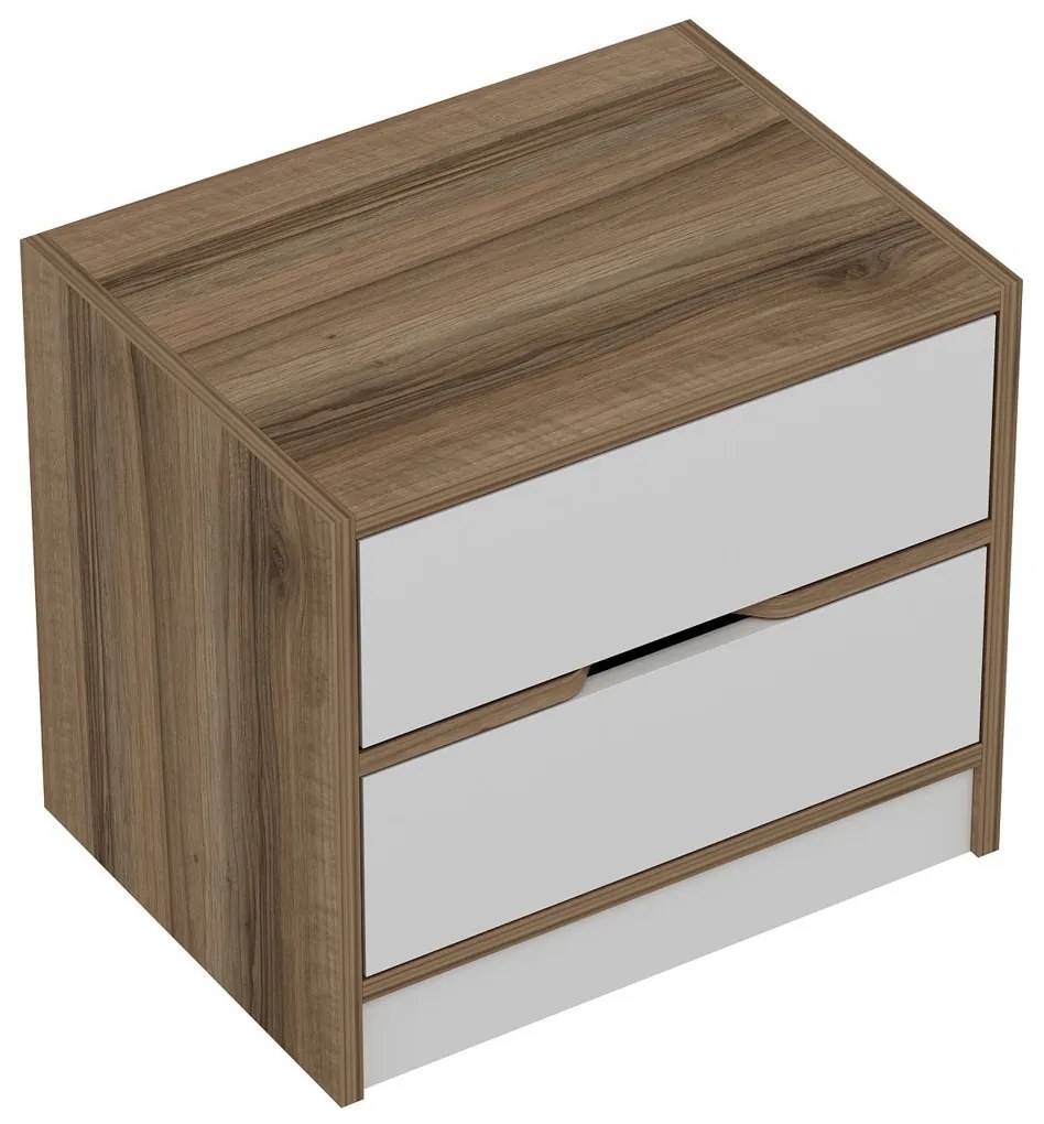 Măsuță de noptieră Elina Walnut White