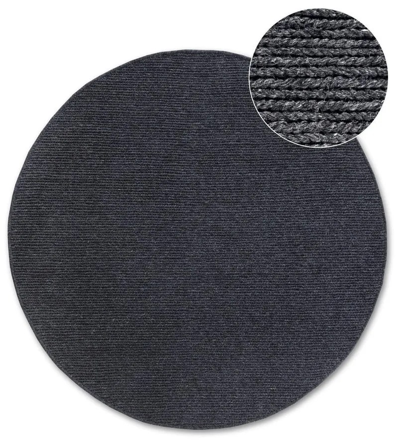 Covor gri închis țesut manual rotund din lână ø 160 cm Francois – Villeroy&Boch