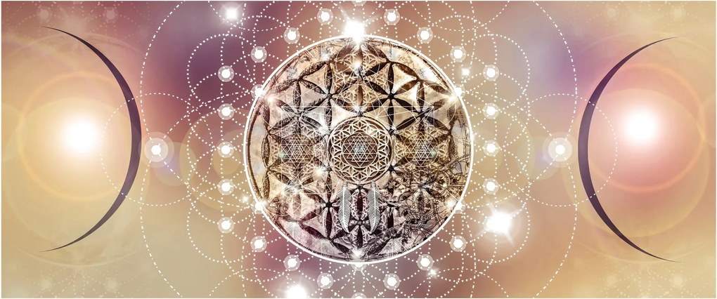 Tablou - Mandala cu elemente (120x50 cm)
