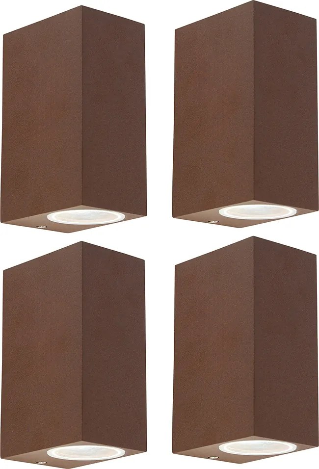 Set de 4 aplice inteligente maro ruginiu IP44 inclusiv 2 GU10 - Baleno