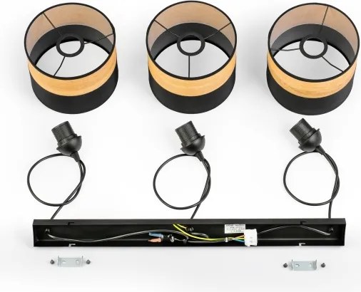 Lustră pe cablu ALBA 3xE27/15W/230V negru/maro